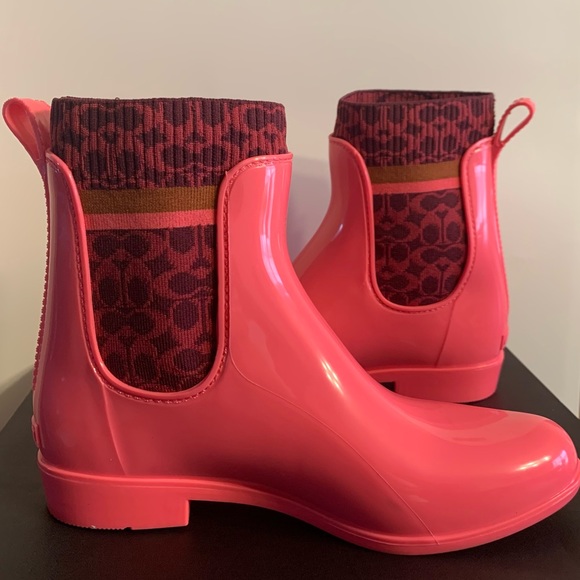Brand New Coach Rivington Rubber Short Rain Boots 7 B/Narrow Fit/Size Up - Picture 10 of 12